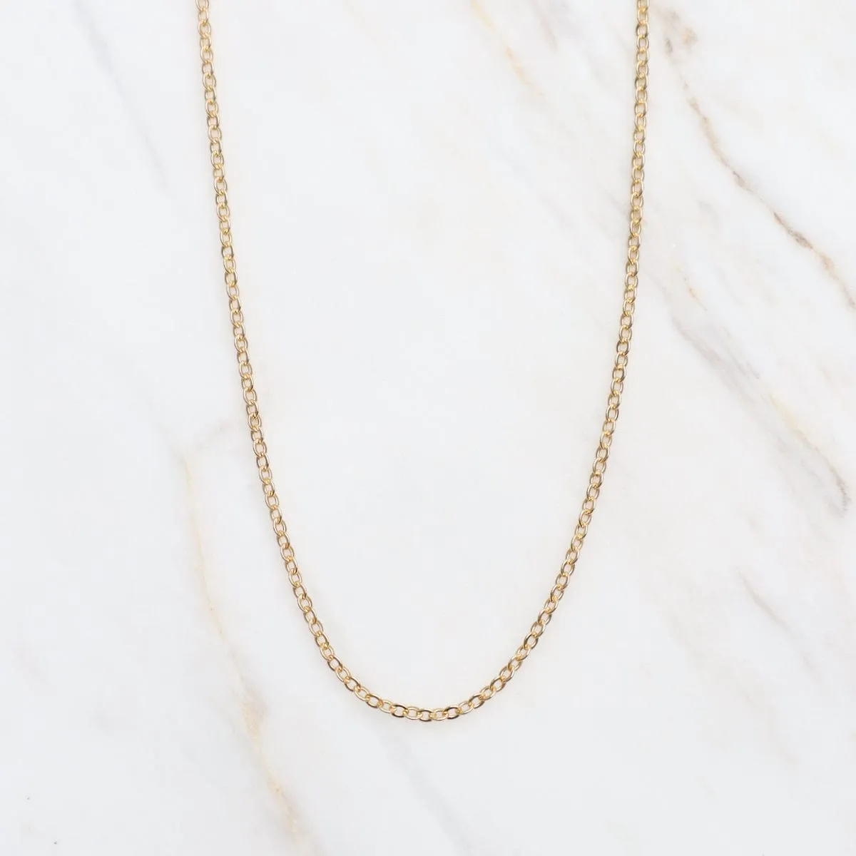 14K Medium Cable Chain - 18 Inches