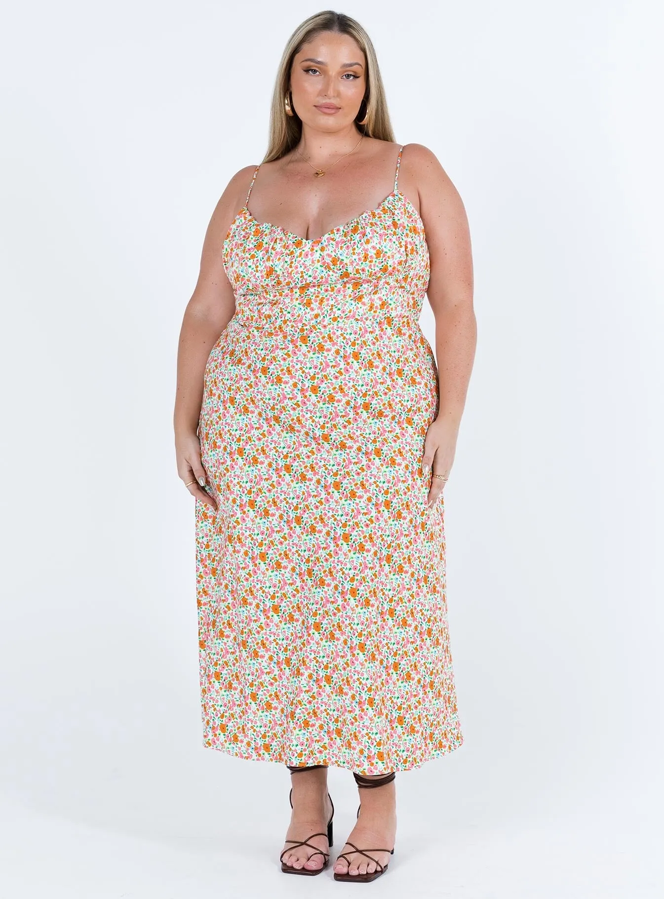 Amara Floral Midi Dress Multi Curve