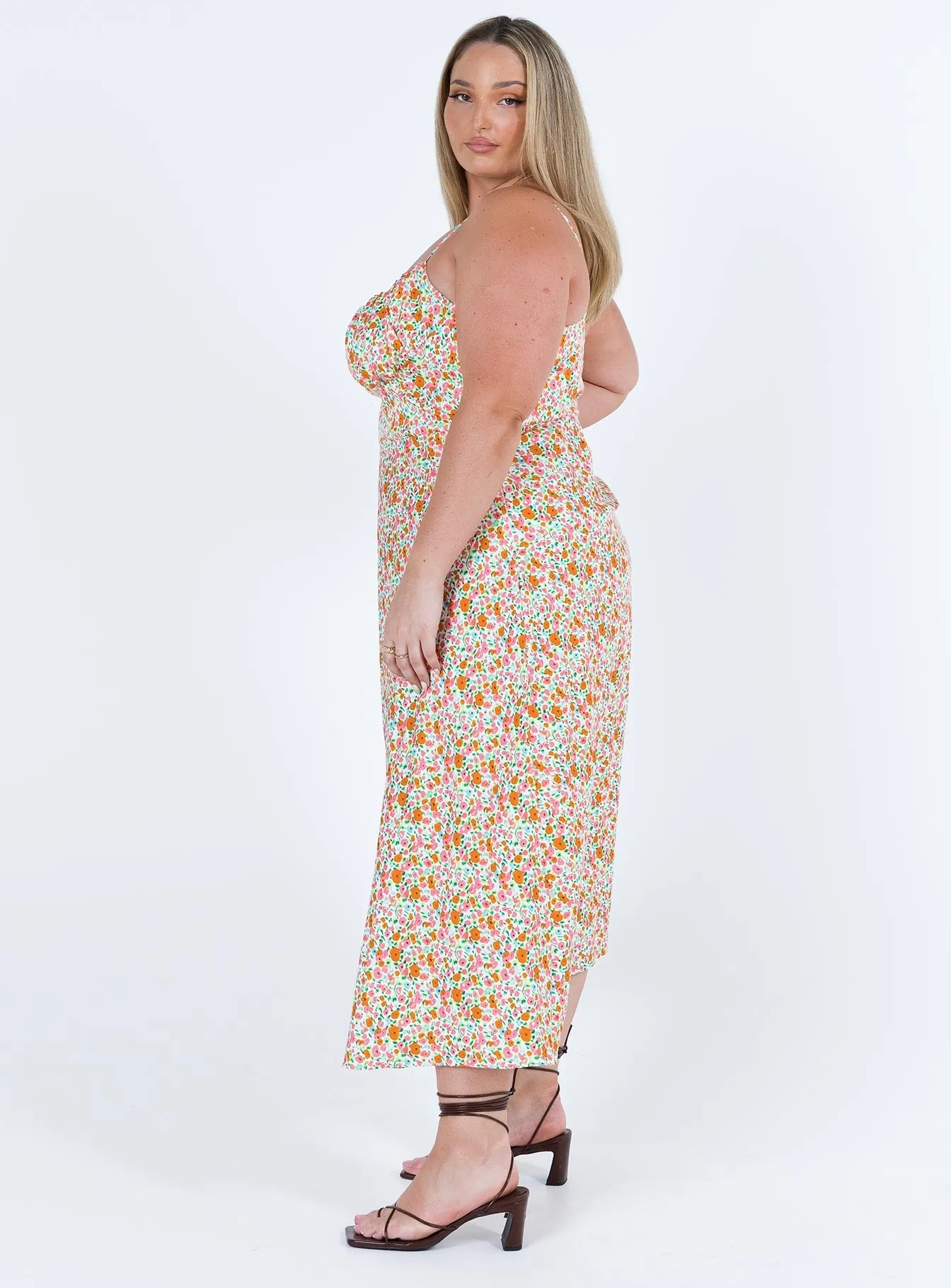 Amara Floral Midi Dress Multi Curve