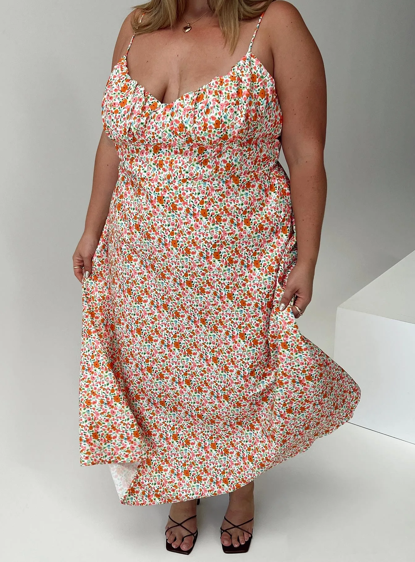 Amara Floral Midi Dress Multi Curve