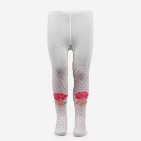 Barbie Printed Knitted Tights For Baby Girls - Ivory