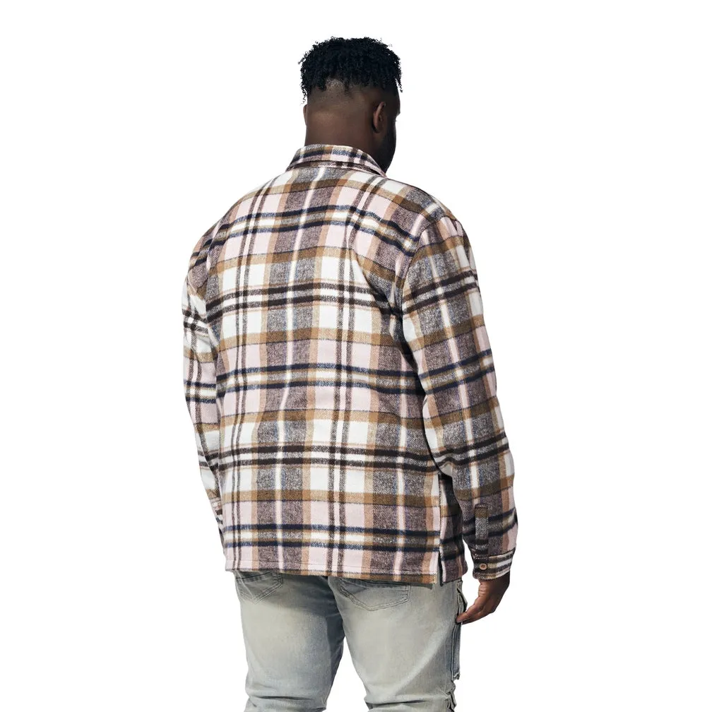 Big and Tall Plaid Flannel Overshirt - Himalaya