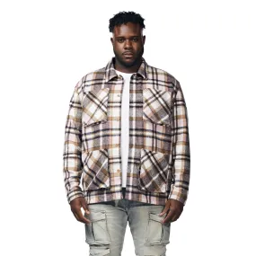 Big and Tall Plaid Flannel Overshirt - Himalaya