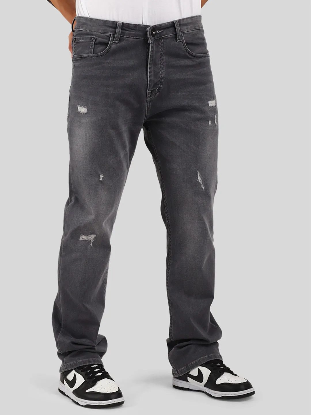 Bloom Grey Straight Fit Jeans