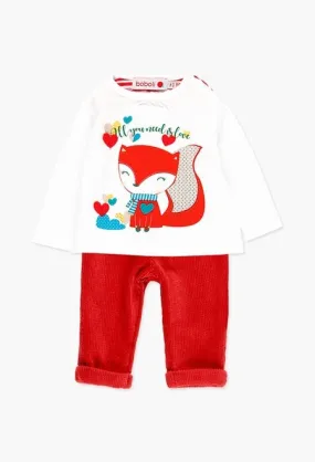 Boboli 2pc Set - Red Fox