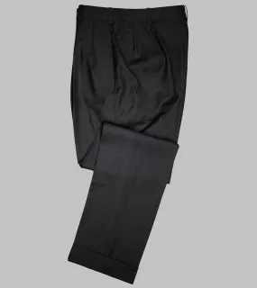 Bryceland's Wool Gabardine Winston Trousers Made-to-Order Black