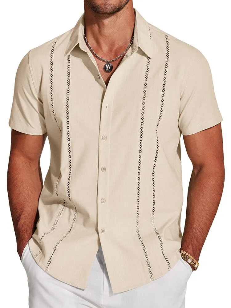 Casual Button Down Cuban Guayabera Shirt (US Only)