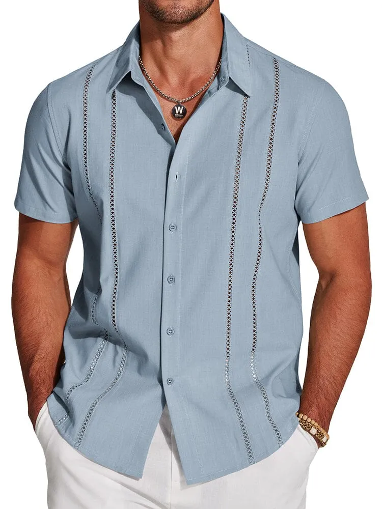 Casual Button Down Cuban Guayabera Shirt (US Only)