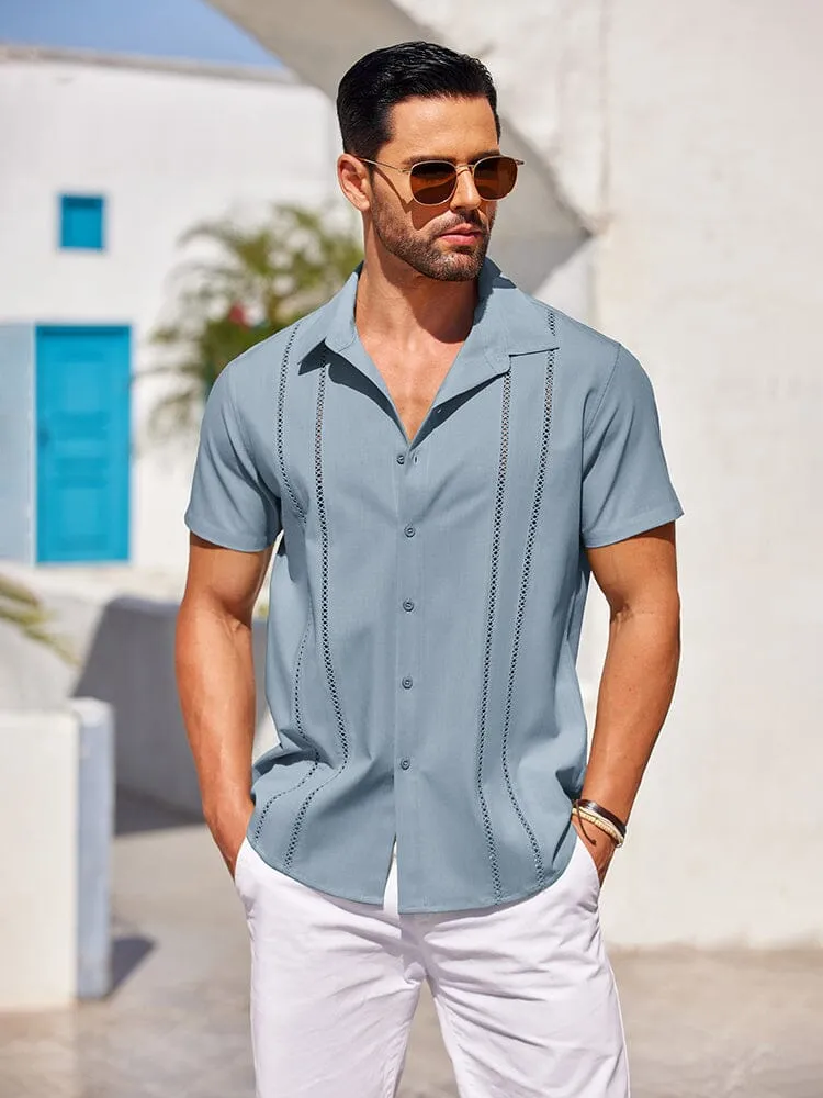 Casual Button Down Cuban Guayabera Shirt (US Only)