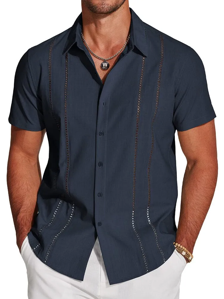 Casual Button Down Cuban Guayabera Shirt (US Only)