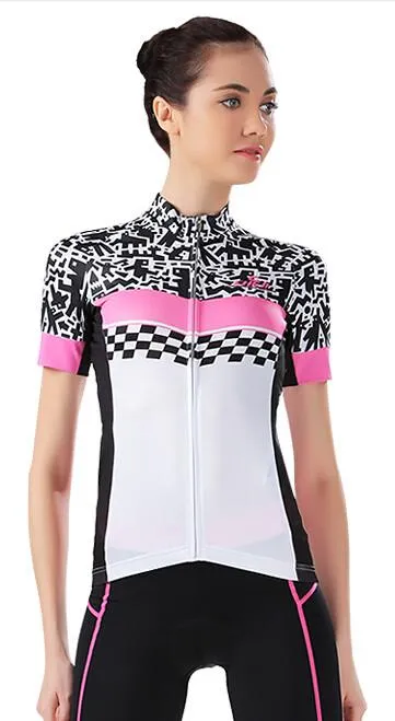 CHEJI White Black Short Sleeve Cycling Jersey