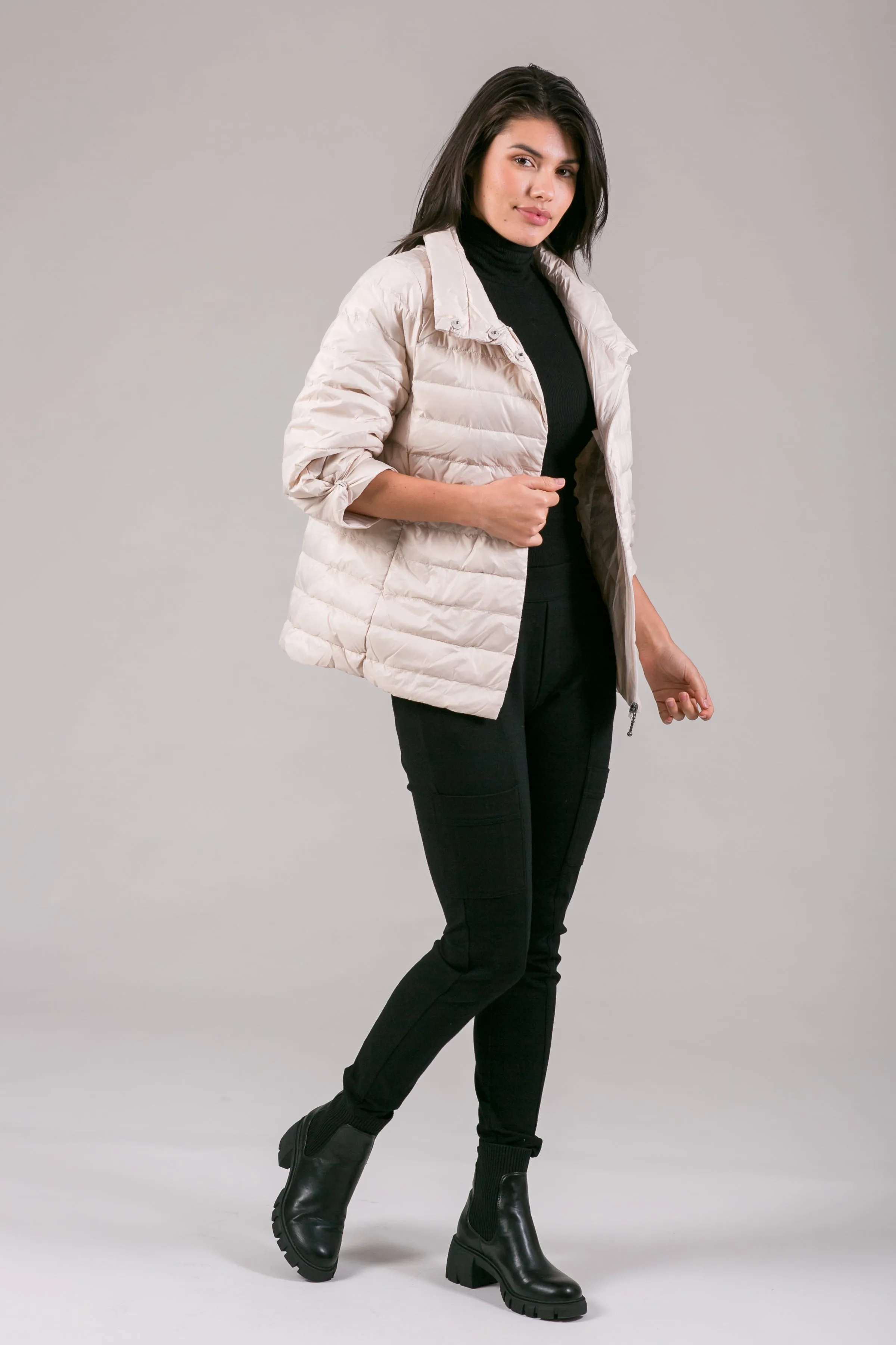 Crop Sleeve Puffer Jacket