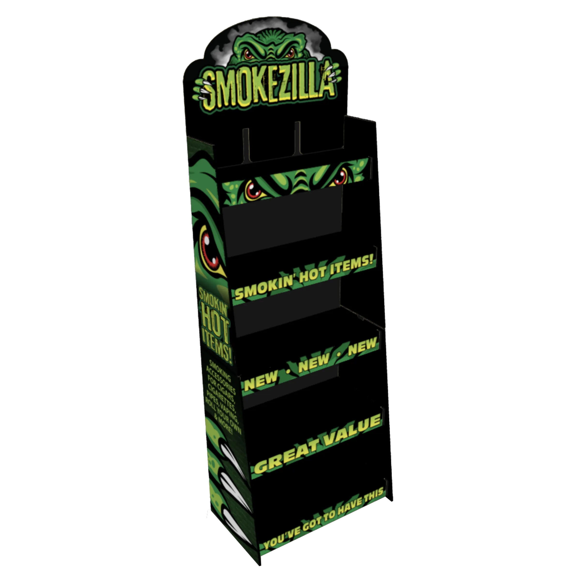 Curated Smokezilla Top Sellers Assorted Smoking Accessories Floor Display 88546