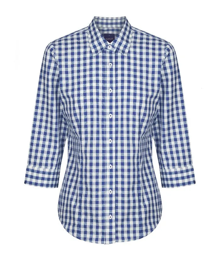 Degraves Royal Oxford Check 3/4 Sleeve Womens Shirt