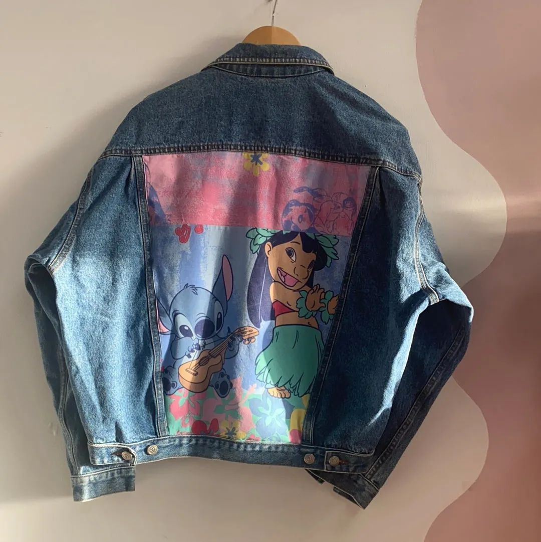 Denim Jacket made with Reworked Duvet Cover.