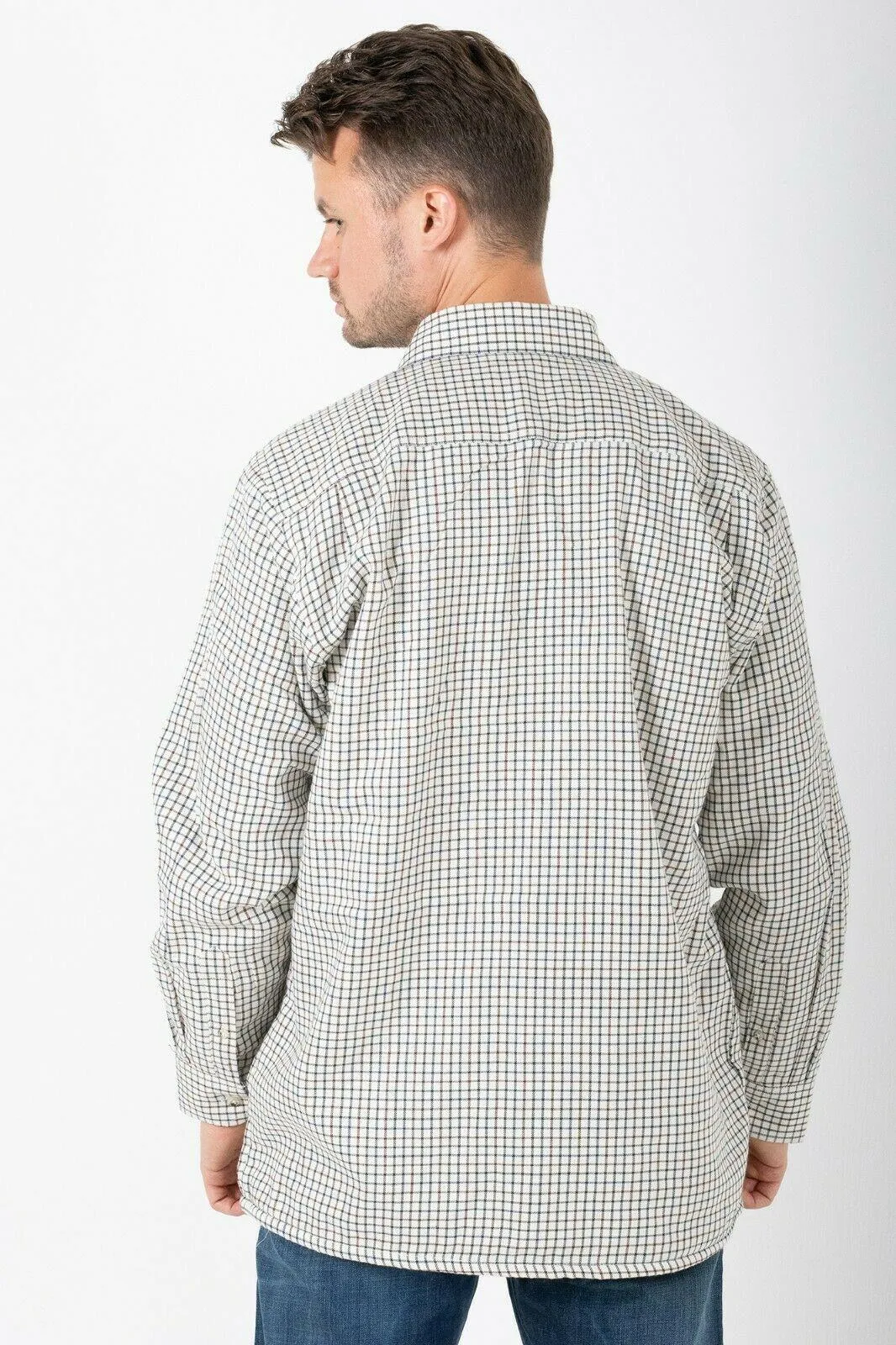 Hazy Blue Mens Long Sleeve Country Check Shirt - Fleece Lined