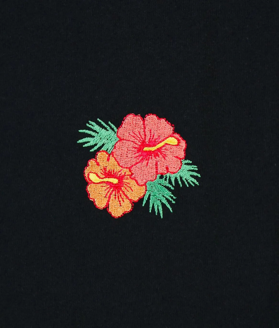 Hibiscus Embroidered Womens Tee