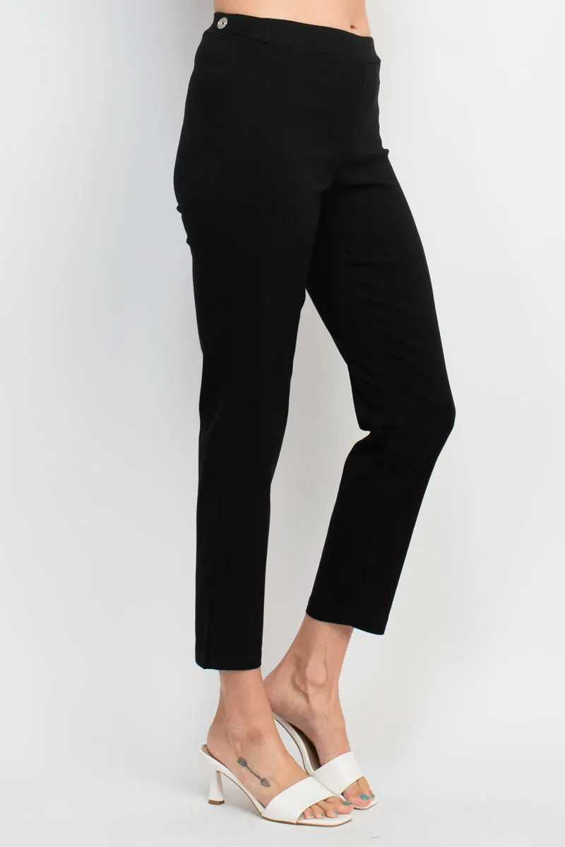 Hope & Harlow mid waist side button millennium ankle pants