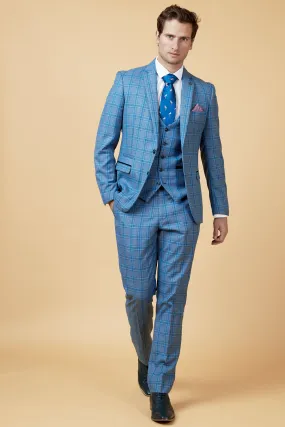 JOSE - Sky Blue Check Three Piece Suit