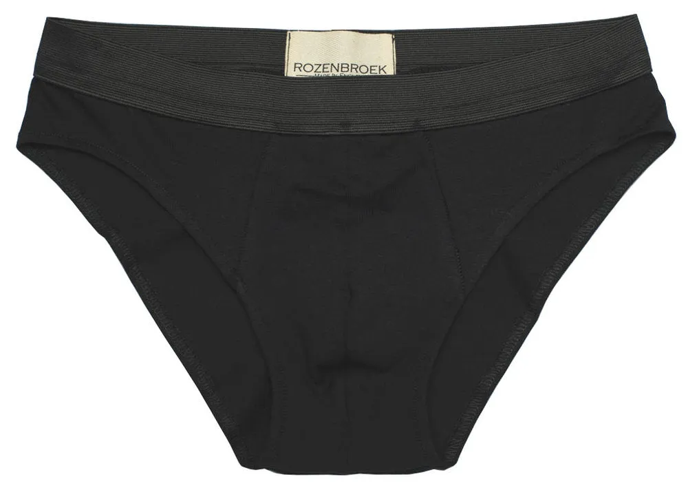 Organic Bamboo Jersey Brief in Black