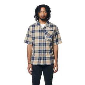 Patchwork Plaid Shirt - Khaki