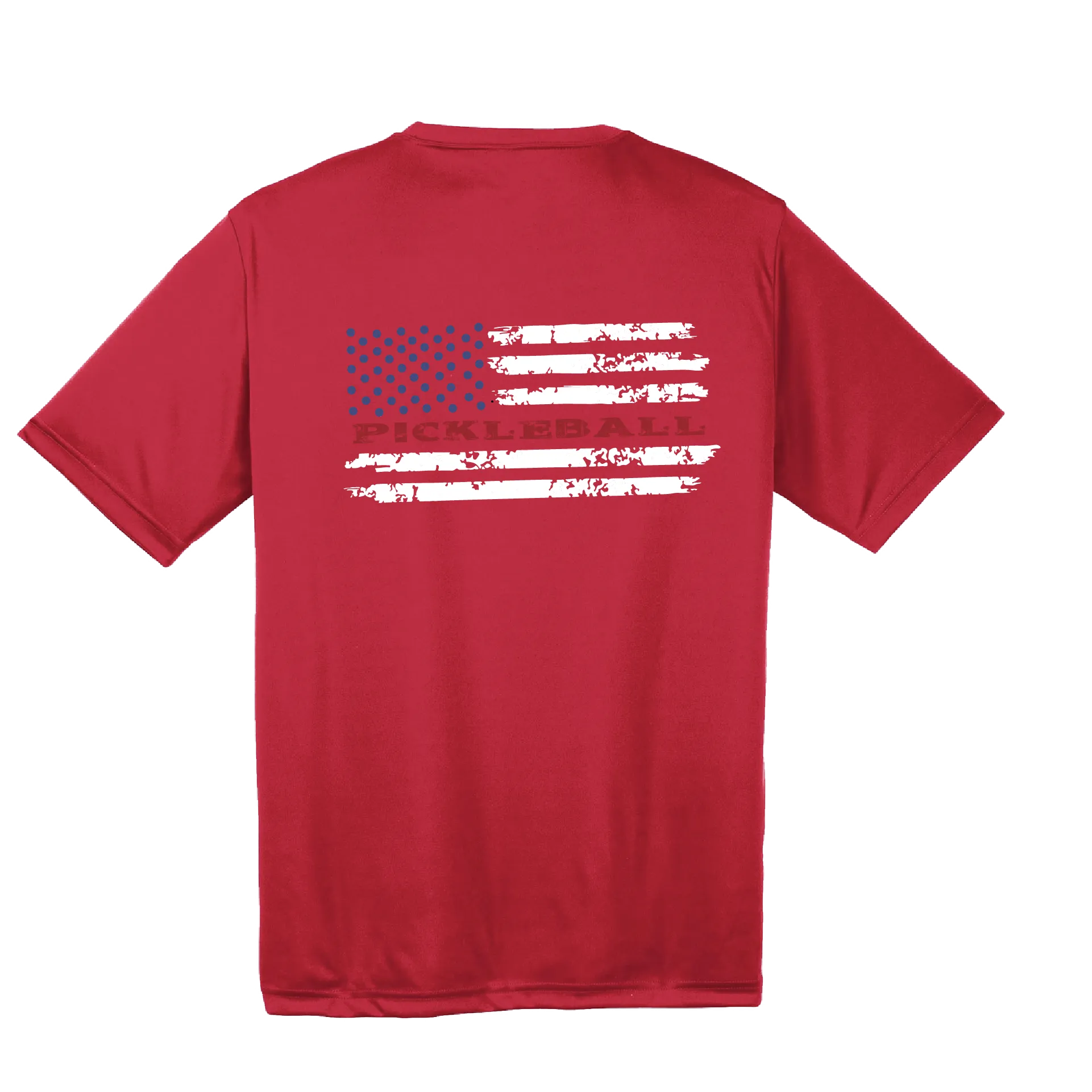 Pickleball Flag Horizontal (Customizable) | Men's Short Sleeve Athletic Shirt | 100% Polyester