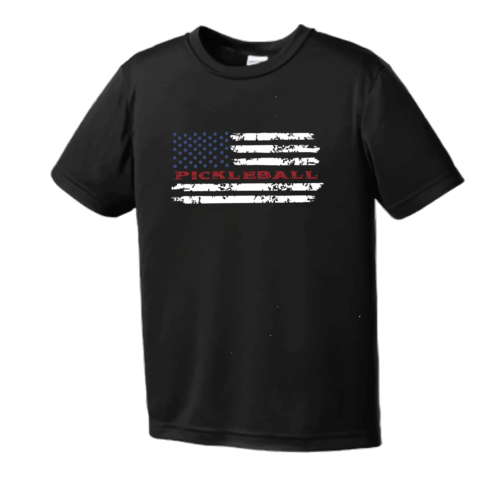 Pickleball Flag Horizontal (Customizable) | Men's Short Sleeve Athletic Shirt | 100% Polyester