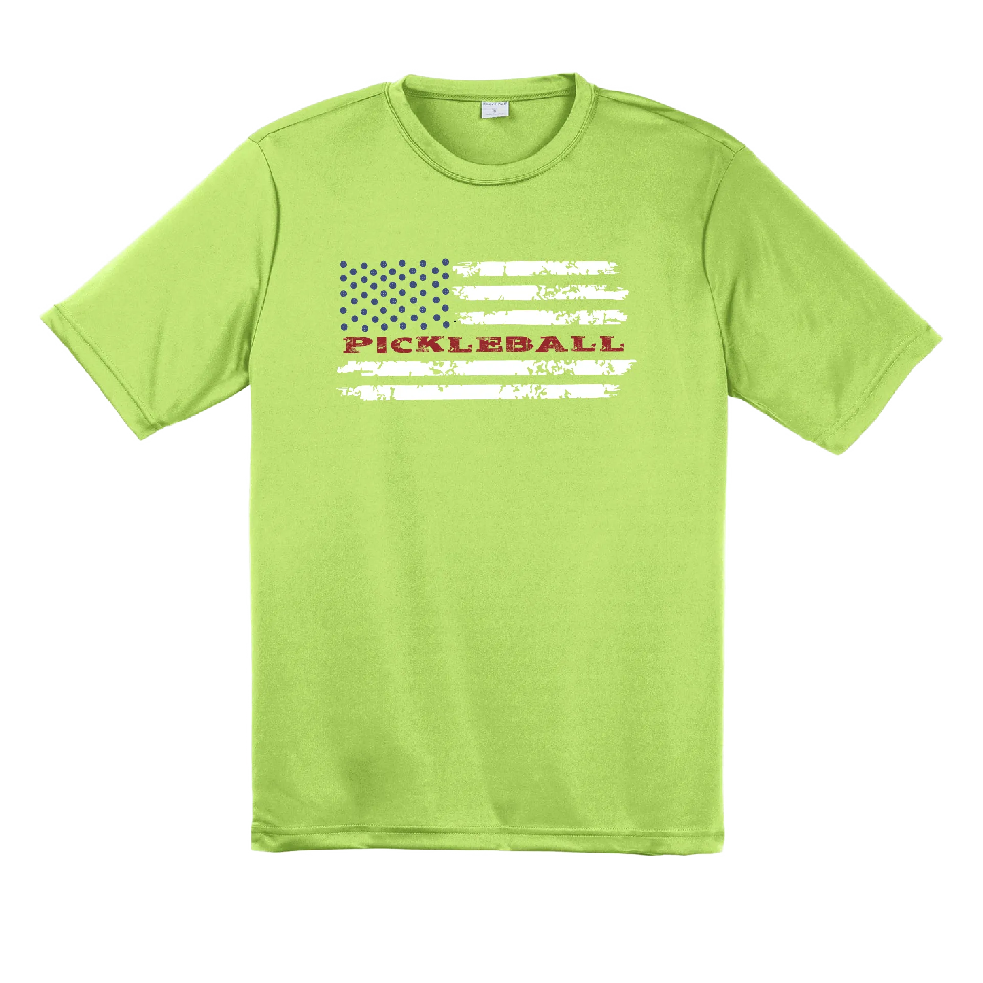 Pickleball Flag Horizontal (Customizable) | Men's Short Sleeve Athletic Shirt | 100% Polyester