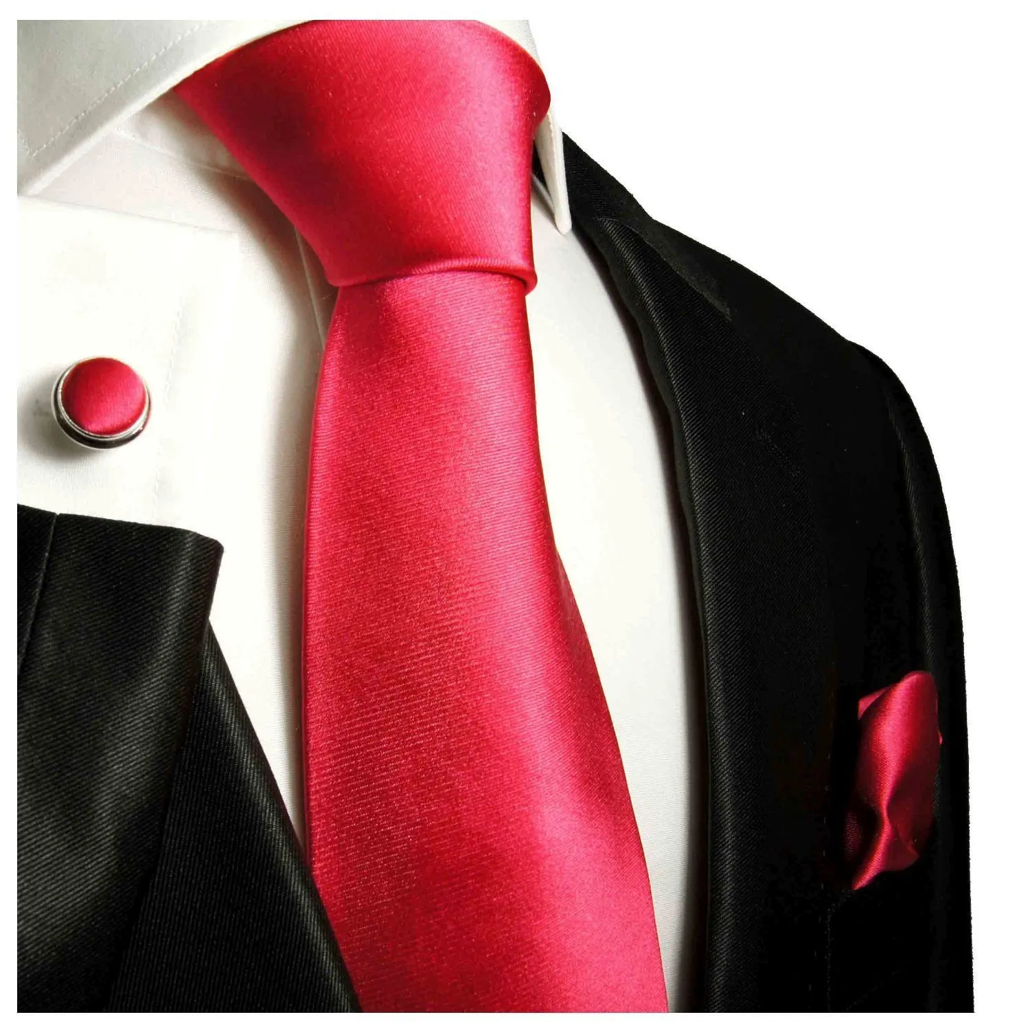 Solid Satin Hot Pink Silk Necktie