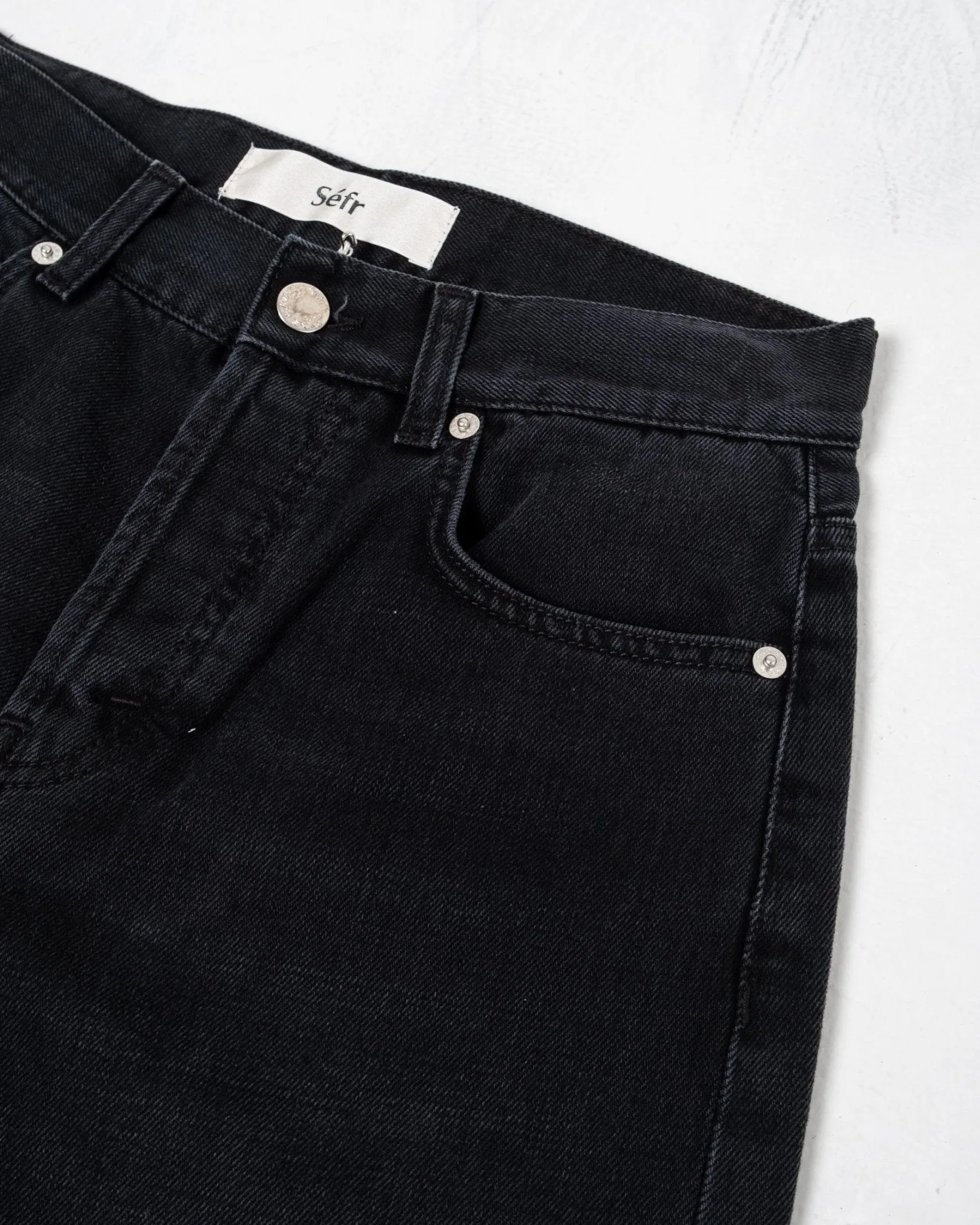 Straight Cut Jeans Rinsed Blue/Black