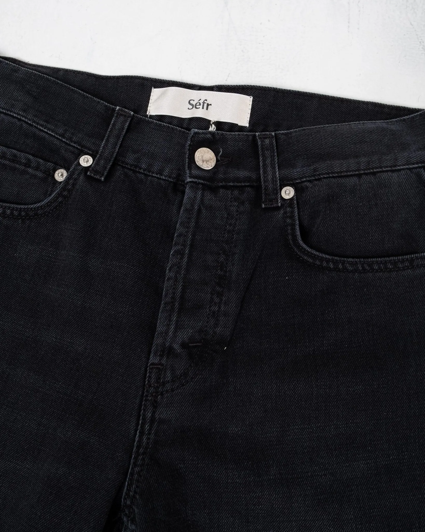 Straight Cut Jeans Rinsed Blue/Black