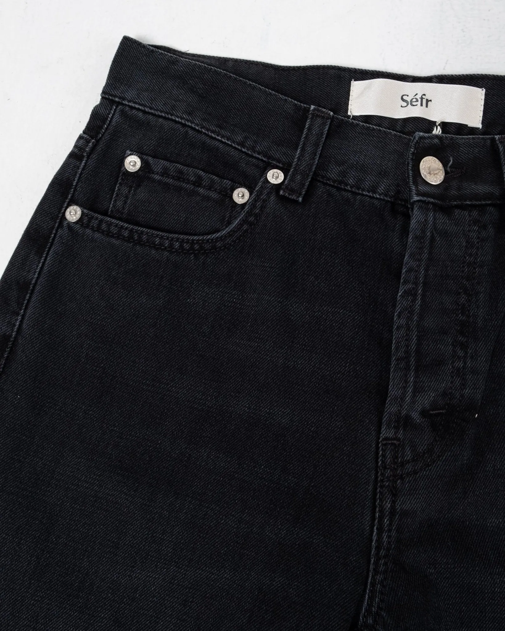 Straight Cut Jeans Rinsed Blue/Black