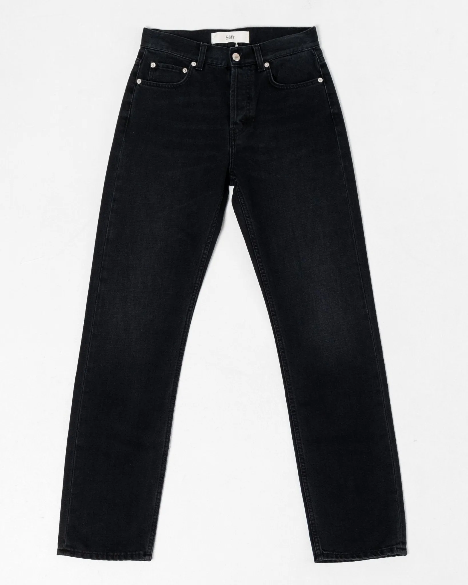 Straight Cut Jeans Rinsed Blue/Black